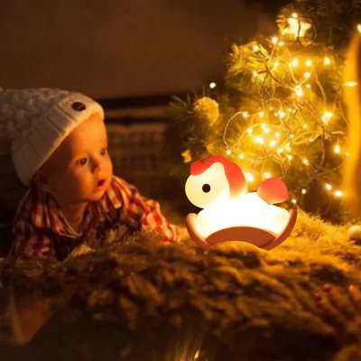 چراغ خواب فانتزی سیلیکونی طرح یونیکورن راکر دار (اسب گهواره ای) Rocking Unicorn