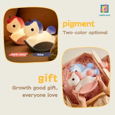 چراغ خواب فانتزی سیلیکونی طرح یونیکورن راکر دار (اسب گهواره ای) Rocking Unicorn