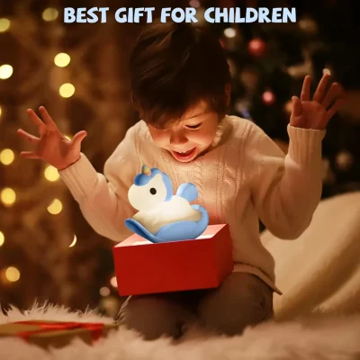 چراغ خواب فانتزی سیلیکونی طرح یونیکورن راکر دار (اسب گهواره ای) Rocking Unicorn