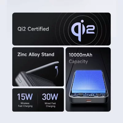 پاوربانک مگ سیف وایرلس 30 وات مک دودو ظرفیت 10000 میلی آمپر Mcdodo Qi2 MC-781