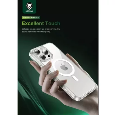قاب آیفون 16 مگ سیف ژله ای ( کاور ) گرین لاین Green Lion Crystal Clear iPhone 16