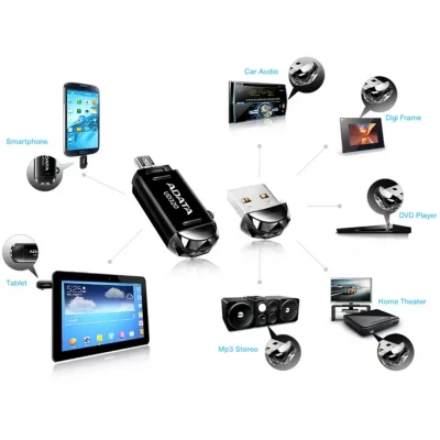 فلش مموری او تی جی میکرو ای دیتا مدل ADATA OTG UD320 ظرفیت 16 گیگابایت