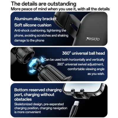 پایه نگه دارنده موبایل ( هولدر ) دریچه کولری یسیدو مدل Yesido C247