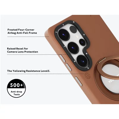 قاب اس 24 اولترا مگ سیف چرمی یانگ کیت Youngkit Leather 360° Spin MagSafe S24 Ultra