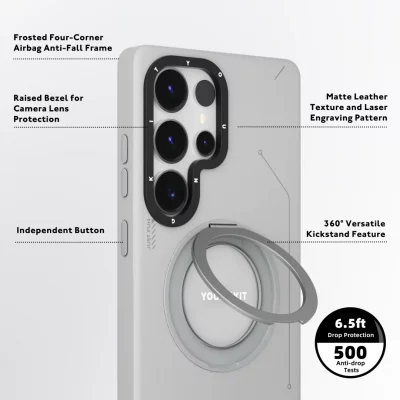 قاب اس 24 اولترا مگ سیف چرمی یانگ کیت Youngkit Leather 360° Spin MagSafe S24 Ultra