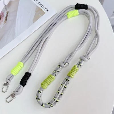 بند آویز گردنی گوشی موبایل گره ای کنفی با قلاب فلزی طول 120 سانتی متر - بلند