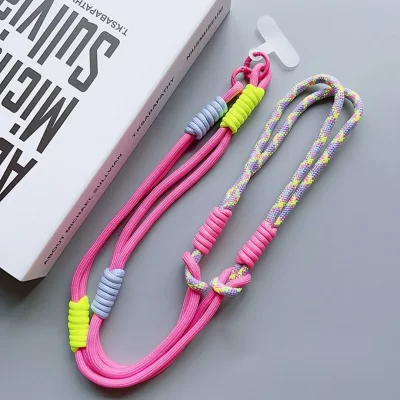 بند آویز گردنی گوشی موبایل دابل کنفی با قلاب فلزی طول 120 سانتی متر - بلند