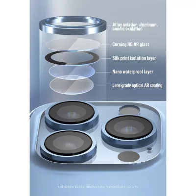 محافظ لنز دوربین رینگی آیفون 13 و 13 مینی بلوئو BLUEO Metal Frame iPhone 13/13 Mini