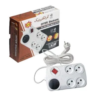 چند راهی برق و محافظ ولتاژ چهار خانه آفر الکترونیک مدل OR-324
