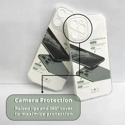 قاب آیفون شفاف ژله ای مدل محافظ لنز دار آیفون های سری 12 (12/12 پرو/12پرومکس) اپل