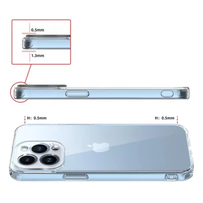 قاب آیفون 13 پرو شفاف پشت طلق محافظ لنز دار iPhone 13 Pro