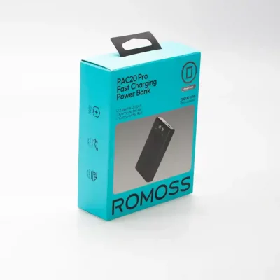 خرید و قیمت شارژر همراه 4 خروجی 30 وات با کابل لایتنینگ و تایپ سی روموس مدل PAC20-392 ظرفیت 20000 میلی آمپر