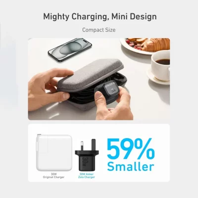 آداپتور شارژر انکر 30 وات تایپ سی فست شارژ Anker Zolo USB-C A2698