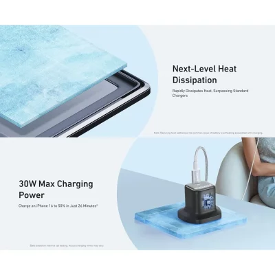 شارژر دیواری 30 وات انکر مدل Anker Zolo 30W Gan Charger A2698