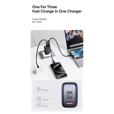 شارژر 30 وات فست شارژ 3 خروجی مک دودو Mcdodo Digital Display CH-218