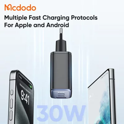 شارژر 30 وات فست شارژ 3 خروجی مک دودو Mcdodo Digital Display CH-218