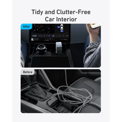 خرید و قیمت شارژر فندکی 75 وات 2 خروجی انکر A2738 با کابل تایپ سی