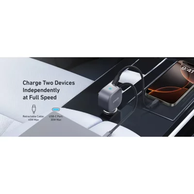 شارژر فندکی انکر 75 وات با کابل تایپ سی Anker Nano A2738