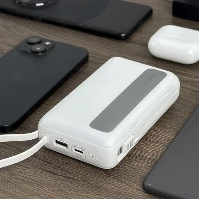 پاوربانک روموس 22.5 وات 10000 میلی آمپر با کابل تایپ سی و لایتنینگ مدل PPR10-152