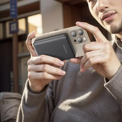 خرید و قیمت پاوربانک مگ سیف و تایپ سی 20 وات روموس مدل WSC10-121 ظرفیت 10000 میلی آمپر