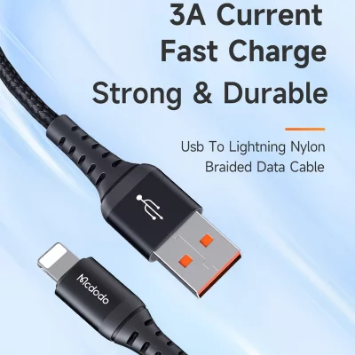 کابل شارژ آیفون لایتنینگ 3 آمپر مک دودو مدل Mcdodo Lightning 3A CA-2263 طول 3 متر