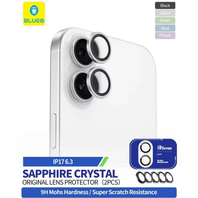 محافظ لنز دوربین آیفون 17 یاقوت کبود بلوئو BLUEO Sapphire Crystal iPhone 17