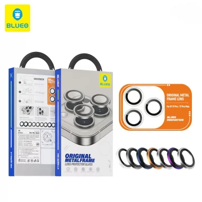 گلس لنز دوربین آیفون 17 پرو و 17 پرو مکس فلزی بلوئو BLUEO Metal Frame iPhone 17 Pro/17 Pro Max