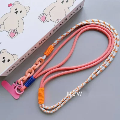 بند آویز گردنی گوشی موبایل دبل Candy Starp با قلاب فلزی طول 120 سانتی متر بلند