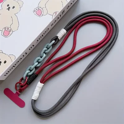 بند آویز گردنی گوشی موبایل دبل Candy Starp با قلاب فلزی طول 120 سانتی متر بلند