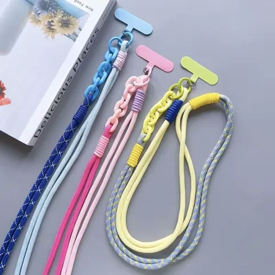 بند آویز گردنی گوشی موبایل دبل Candy Starp با قلاب فلزی طول 120 سانتی متر بلند