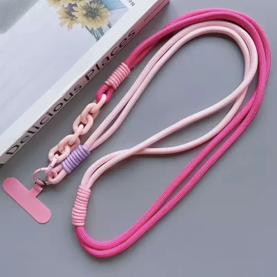 بند آویز گردنی گوشی موبایل دبل Candy Starp با قلاب فلزی طول 120 سانتی متر بلند