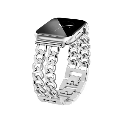 بند اپل واچ کارتیه فلزی طرح زنجیری دو ردیف - تمامی سایزها - رنگ بندی