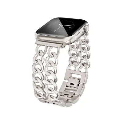 بند اپل واچ کارتیه فلزی طرح زنجیری دو ردیف - تمامی سایزها - رنگ بندی