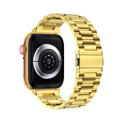 بند اپل واچ فلزی 3 بید طرح 3 Bead - تمامی سایزها - رنگ بندی