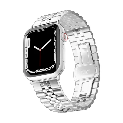 بند اپل واچ فلزی استیل 5 بید طرح رولکسی - تمامی سایزها - رنگ بندی