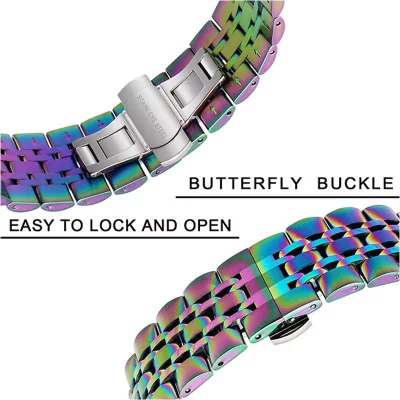 بند اپل واچ فلزی استیل 7 بید طرح رولکسی - تمامی سایزها - رنگ بندی