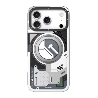 قاب آیفون 17 پرو مکس ( کاور ) مگ سیف پایه هولدر یانگ کیت CyberPunk 360 Spin MagSafe iPhone 17 Pro Max