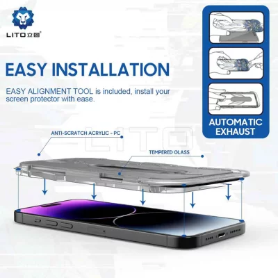 قیمت محافظ صفحه پرایوسی با ابزار نصب خانگی آیفون 16 پرو لیتو Lito Magic Box D+ Tools