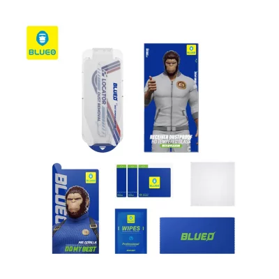 گلس آیفون 17 پرو مکس و 16 پرو مکس شفاف با کیت نصب اتوماتیک بلوئو BLUEO Receiver Dustproof iPhone 17 Pro Max /16 Pro Max