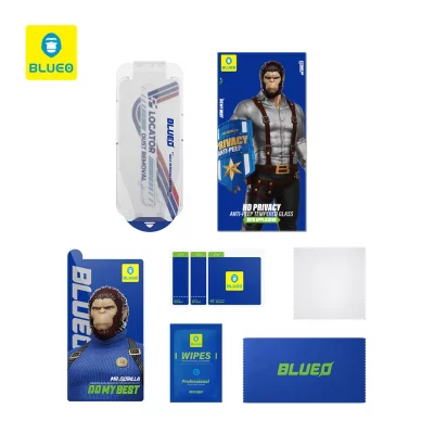 گلس آیفون 17 پرو مکس و 16 پرو مکس پرایوسی با کیت نصب اتوماتیک بلوئو Anti-Peep Privacy iPhone 17 Pro Max /16 Pro Max