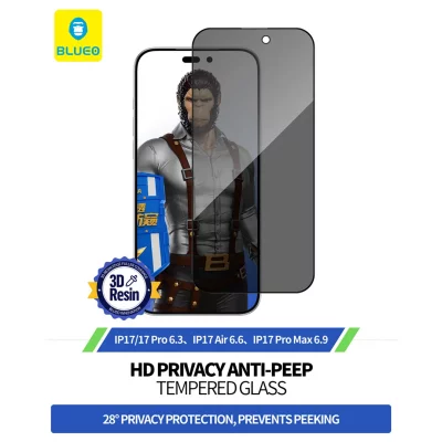 گلس آیفون 17 پرو مکس و 16 پرو مکس پرایوسی با کیت نصب اتوماتیک بلوئو Anti-Peep Privacy iPhone 17 Pro Max /16 Pro Max
