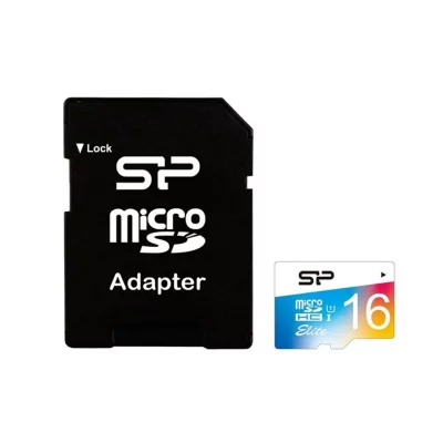 کارت حافظه‌ microSDHC سیلیکون پاور Elite با آداپتور ظرفیت 16 گیگابایت