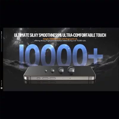 گلس آیفون 17 و آیفون 17 پرو و 16 پرو کریستالی با کیت نصب اتوماتیک بلوئو iPhone 17/17 Pro/16 Pro