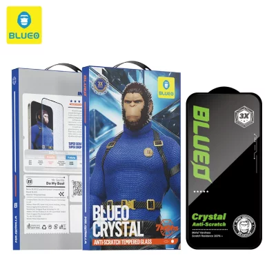 گلس محافظ صفحه شفاف کریستالی آیفون 17 و آیفون 17 پرو و 16 پرو با ابزار نصب بلوئو BLUEO Crystal iPhone 17/17 Pro/16 Pro