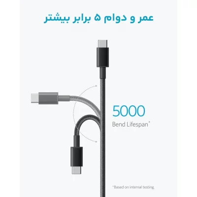 کابل شارژ تایپ سی به USB-A انکر مدل USB-C to USB-A A8173 طول 1.8 متر