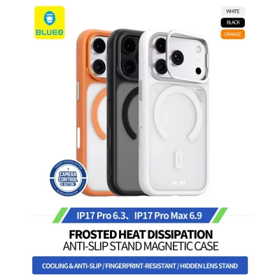 قاب آیفون 17 پرو مگ سیف با پایه استند بلوئو Frosted Heat MagSafe iPhone 17 Pro