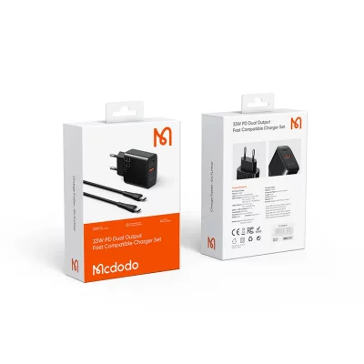 شارژر دیواری 2 خروجی 33 وات مک دودو Mcdodo 33W CH-092 با کابل تایپ سی