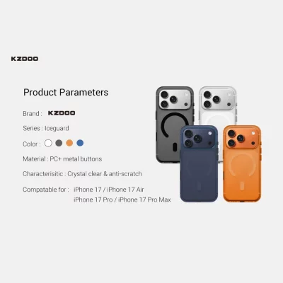 قاب آیفون 17 نرمال مگ سیف کی‌ زد دوو مدل KZDOO ICEGUARD iPhone 17