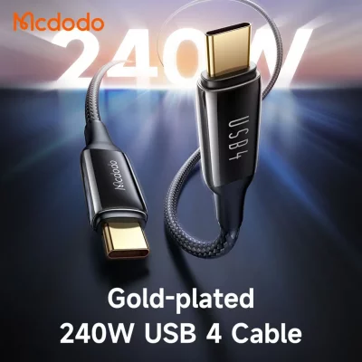 کابل تبدیل USB-C به USB-C تاندربولت مک دودو مدل CA-2990 طول 1.2 متر 240 وات