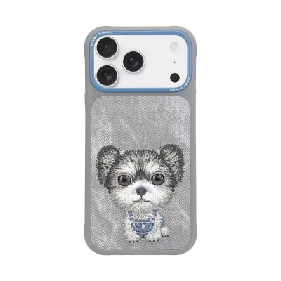 قاب آیفون 17 پرو مکس سگ خاکستری طوسی نیمی Nimmy Big Eyes Cute Pet 2.0 iPhone 17 Pro Max